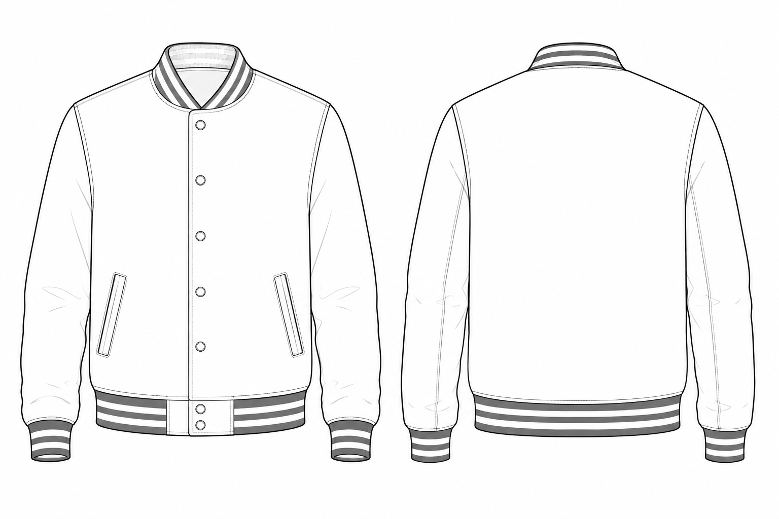 Varsity Jacket technical sketch