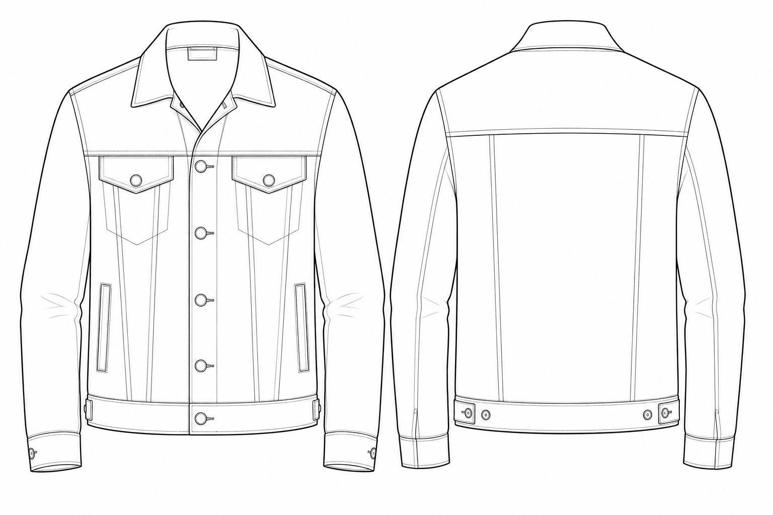 Trucker Jacket technical sketch