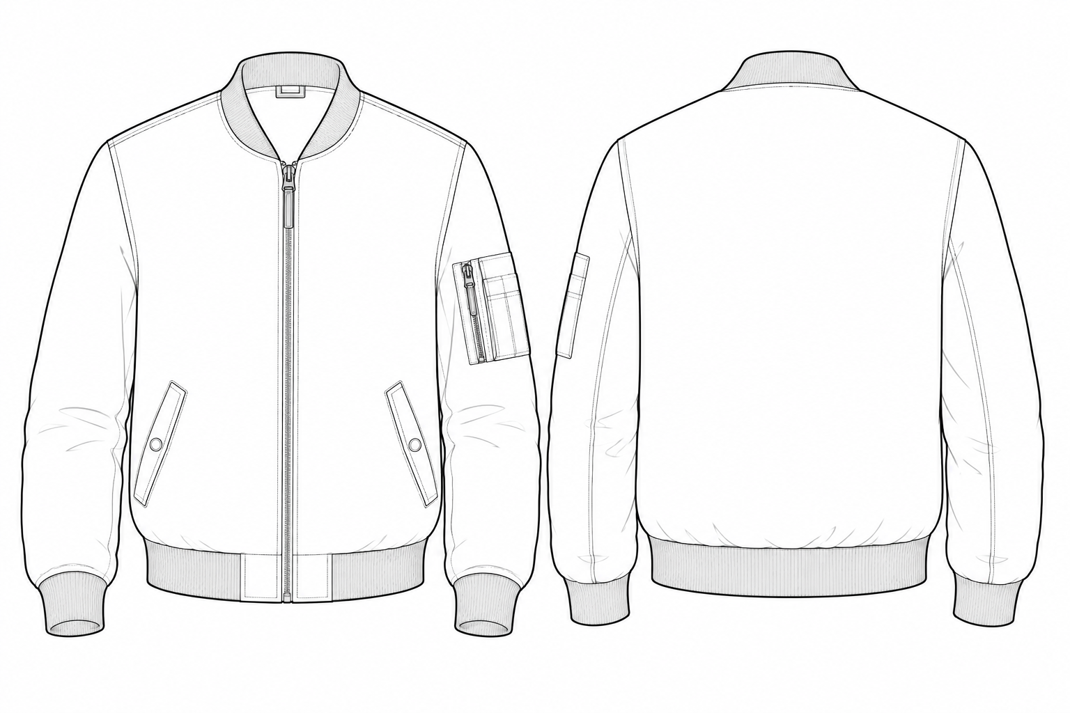 Bomber Jacket technical sketch
